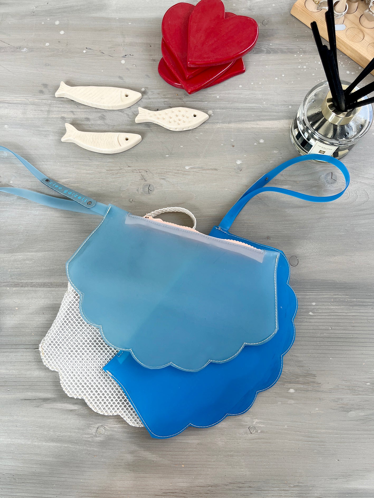 SHELL pouch - pvc ciel