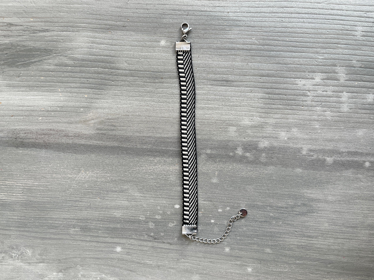 BOHO RIBBON bracelet - black and white