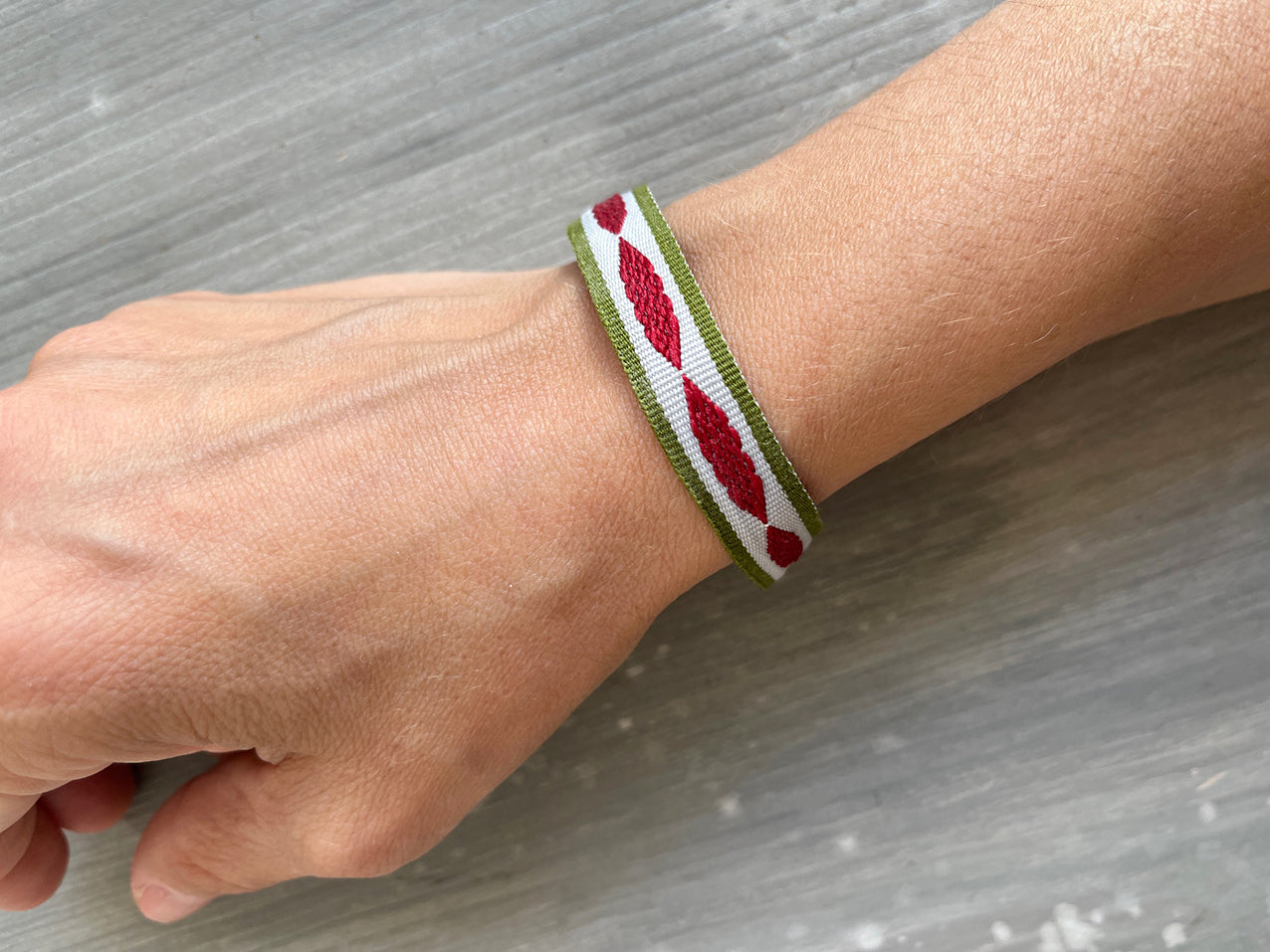 BOHO RIBBON bracelet - khaki