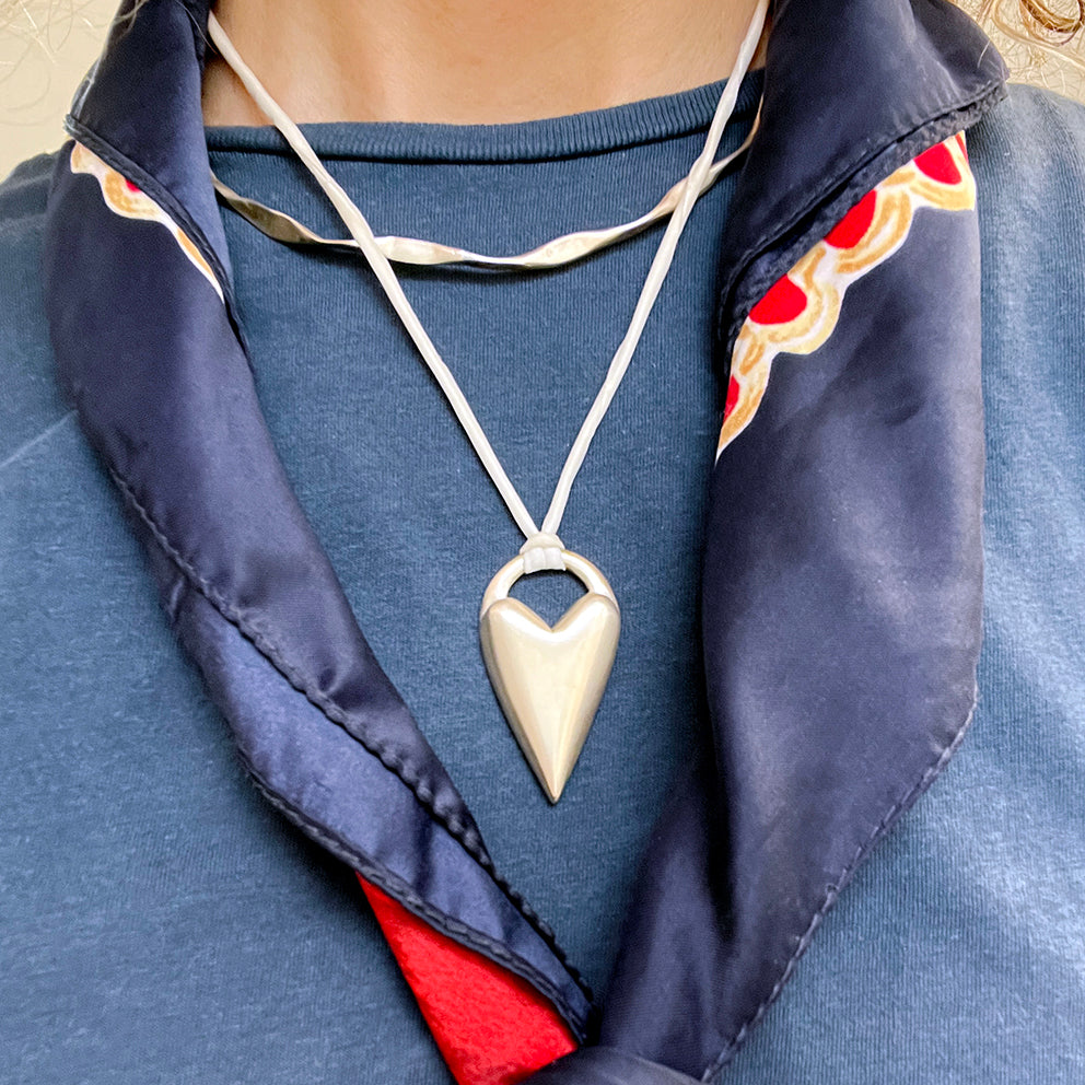 HEART TALISMAN necklace - sterling silver - * unique and one of a kind *