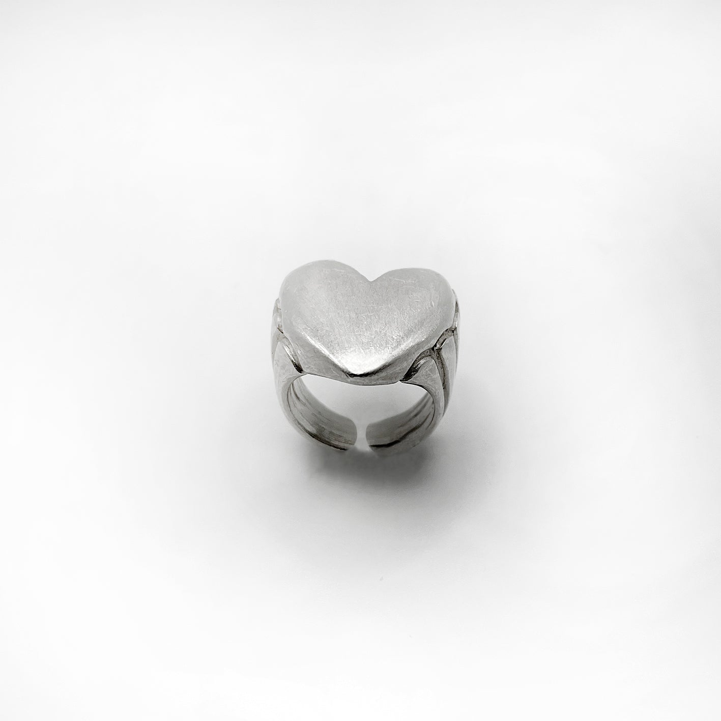 CANDY HEART ring - open or closed band - sterling silver
