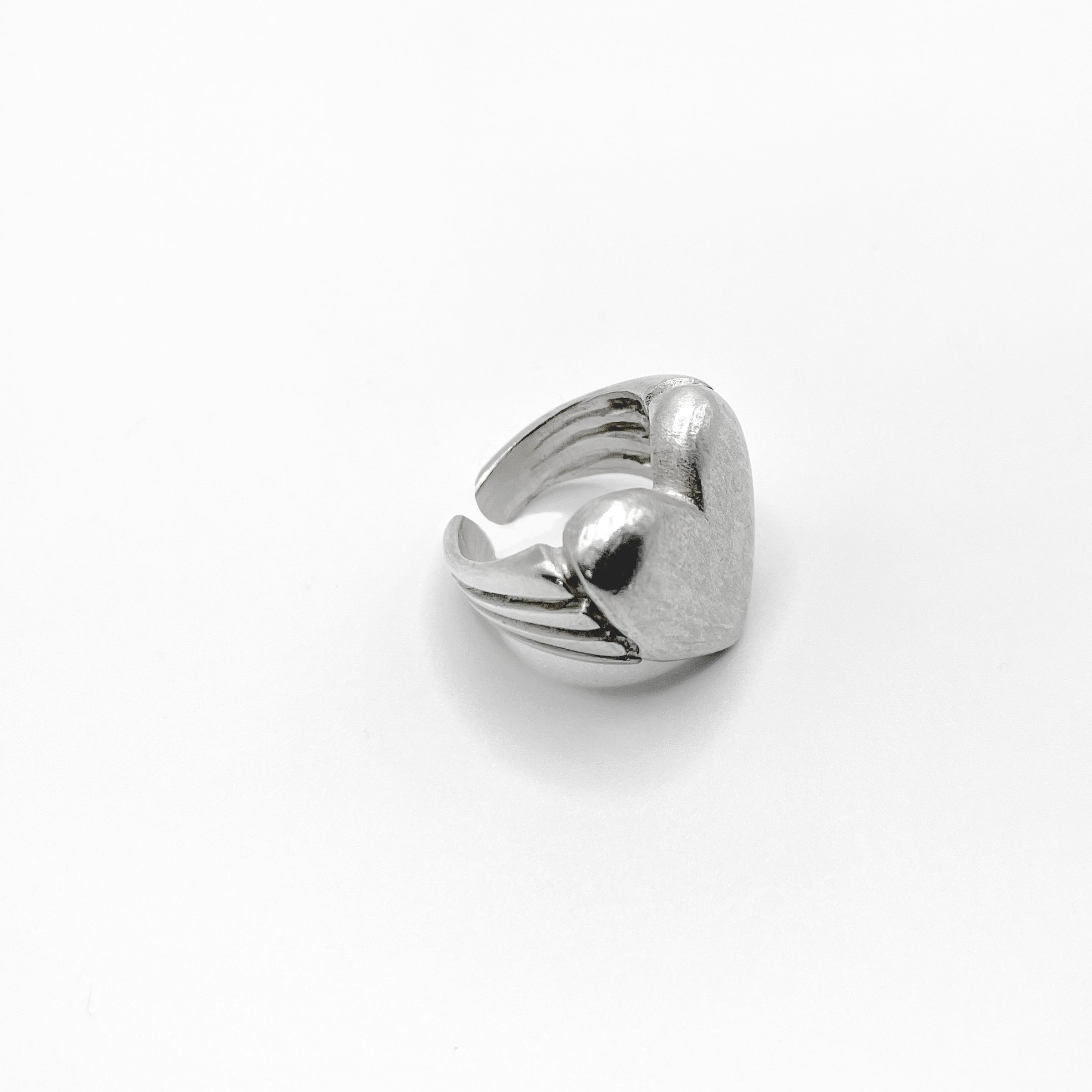 CANDY HEART ring - open or closed band - sterling silver