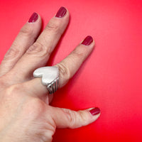 CANDY HEART ring - open or closed band - sterling silver
