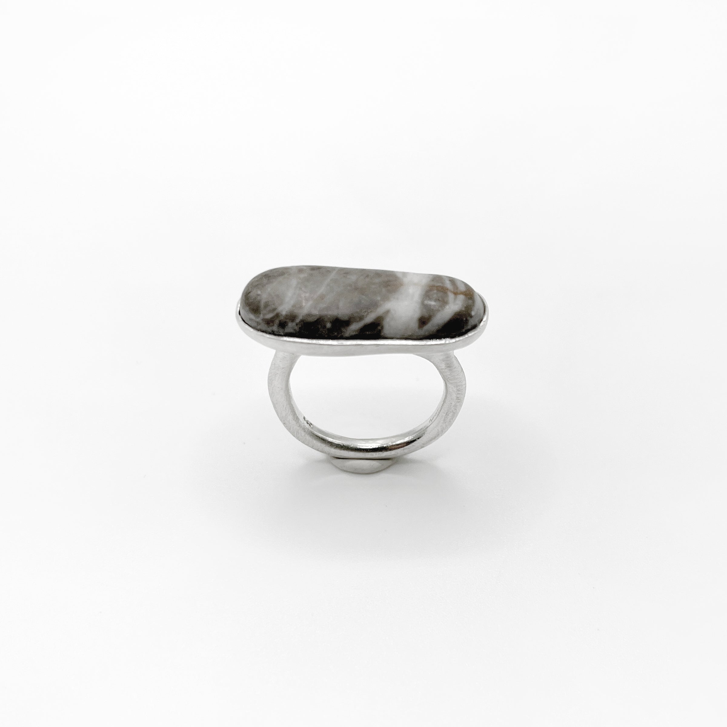 LONG PEBBLE ring - sterling silver - * unique and one of a kind *