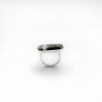 LONG PEBBLE ring - sterling silver - * unique and one of a kind *