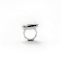 LONG PEBBLE ring - sterling silver - * unique and one of a kind *