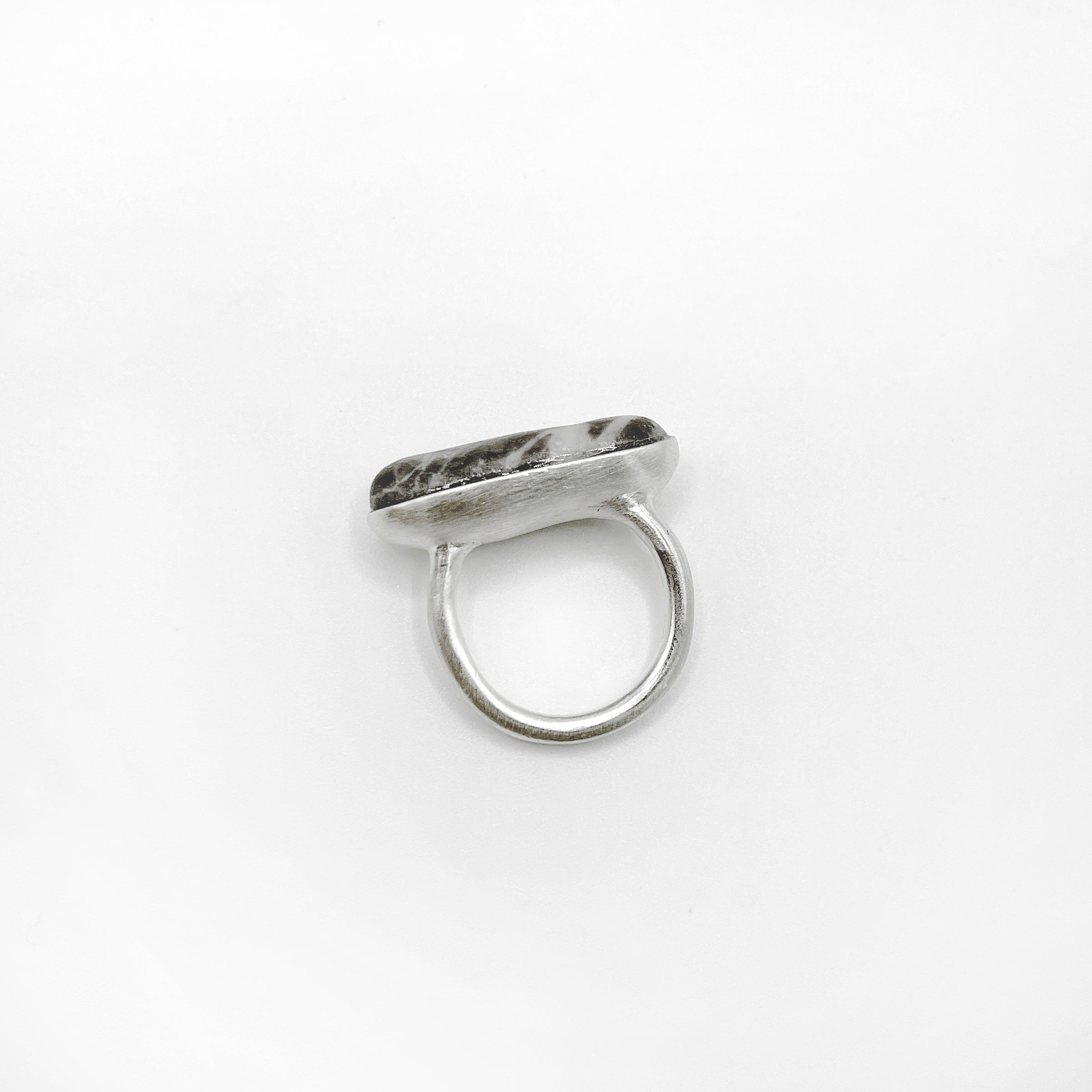 LONG PEBBLE ring - sterling silver - * unique and one of a kind *