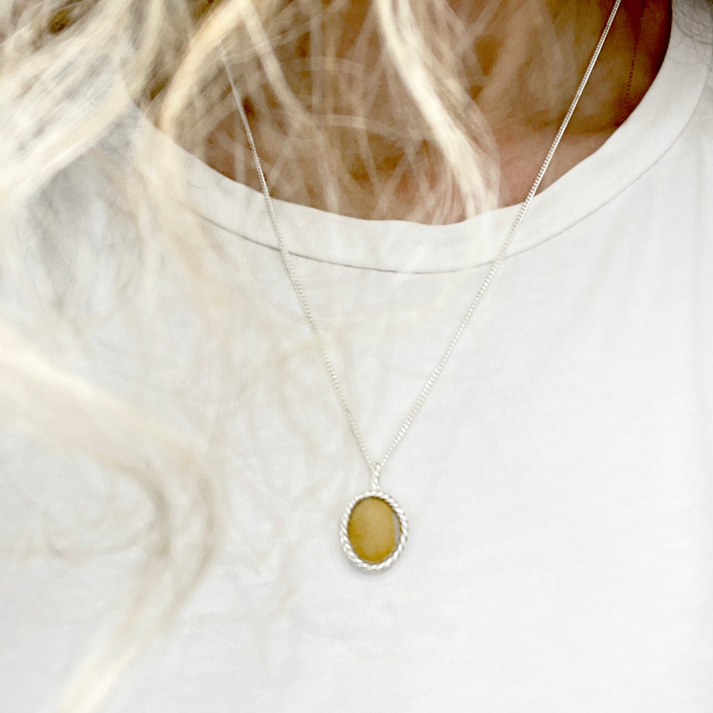 PEBBLE pendant - sterling silver - * unique and one of a kind *