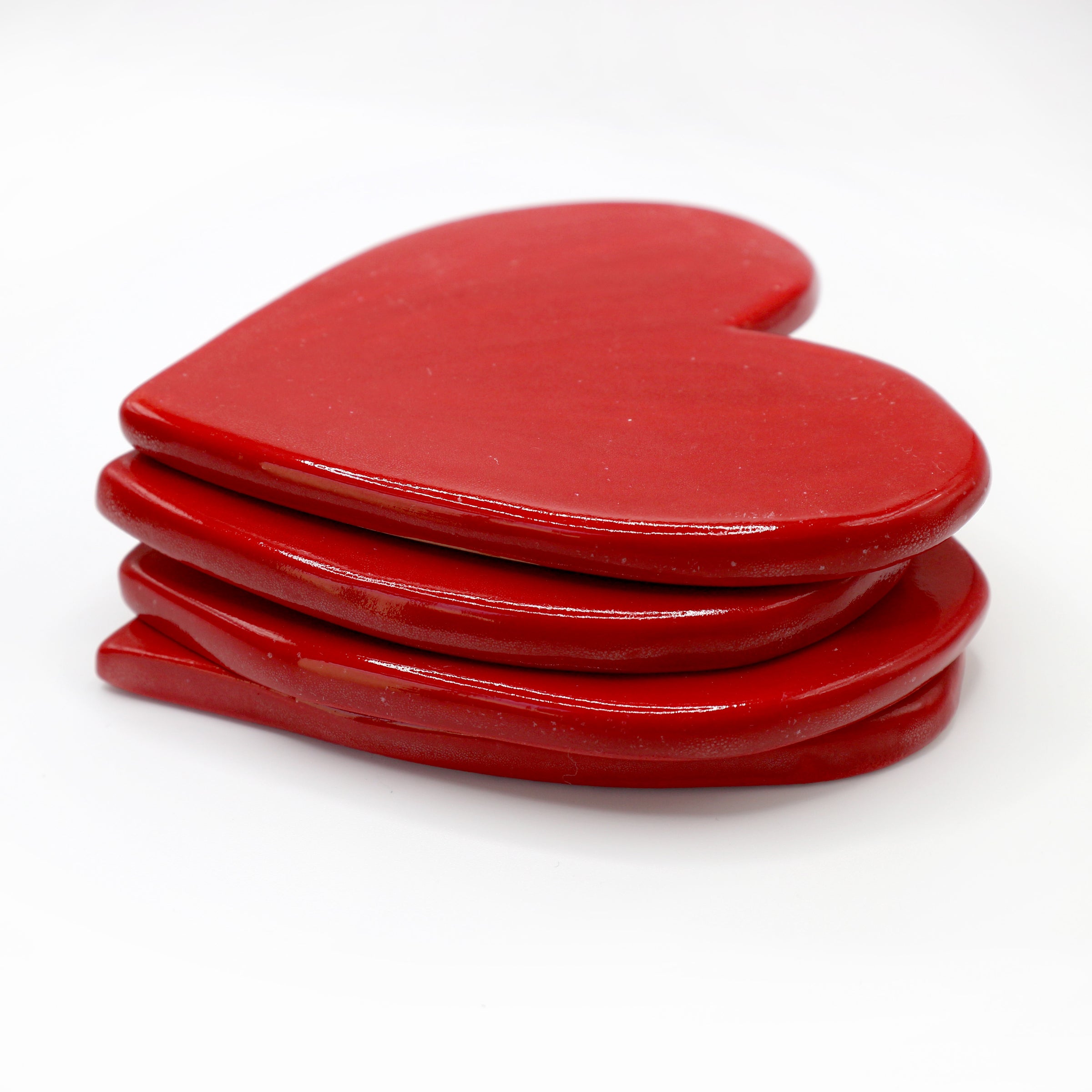 FULL OF HEARTS ceramic coasters set of 4 * unique *