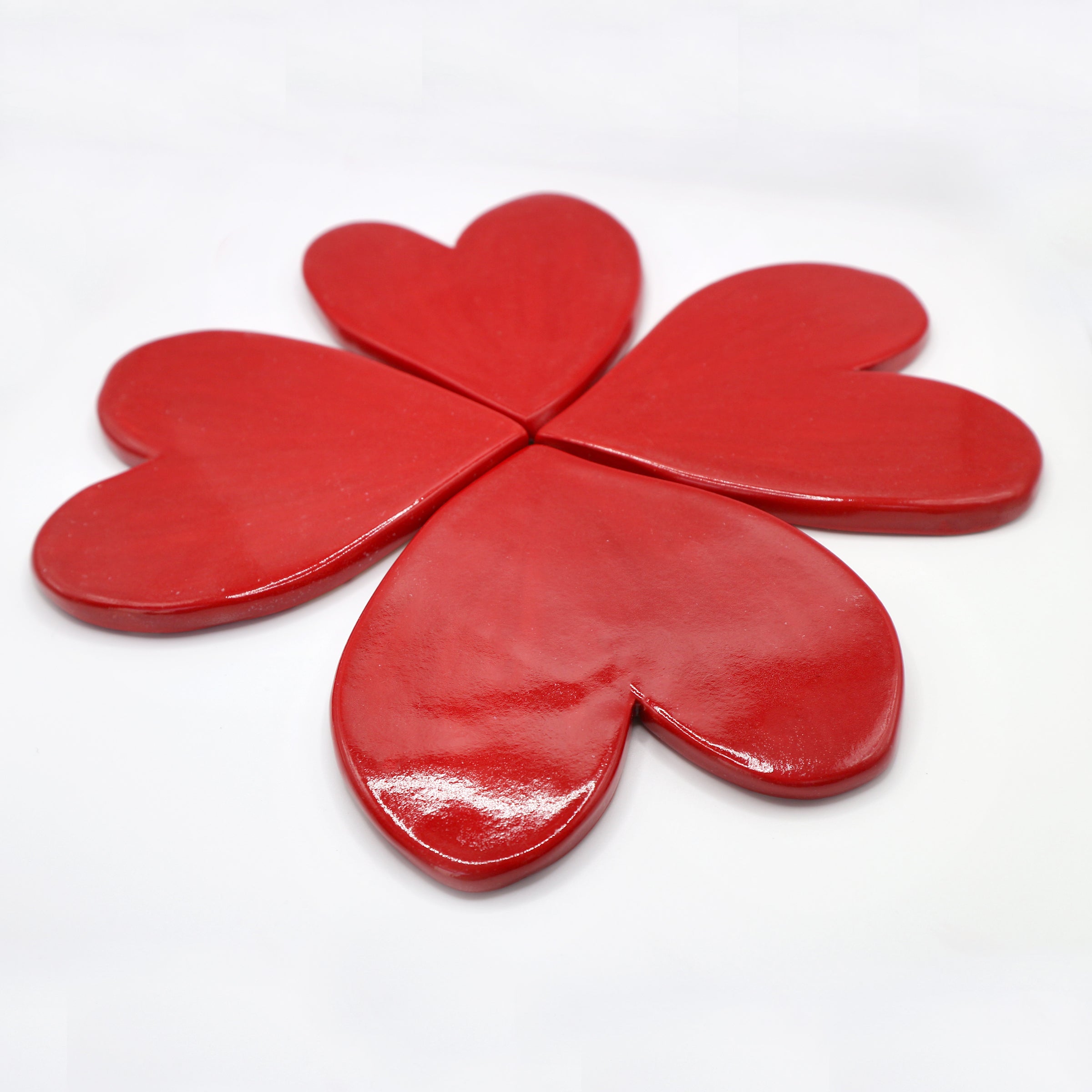 FULL OF HEARTS ceramic coasters set of 4 * unique *