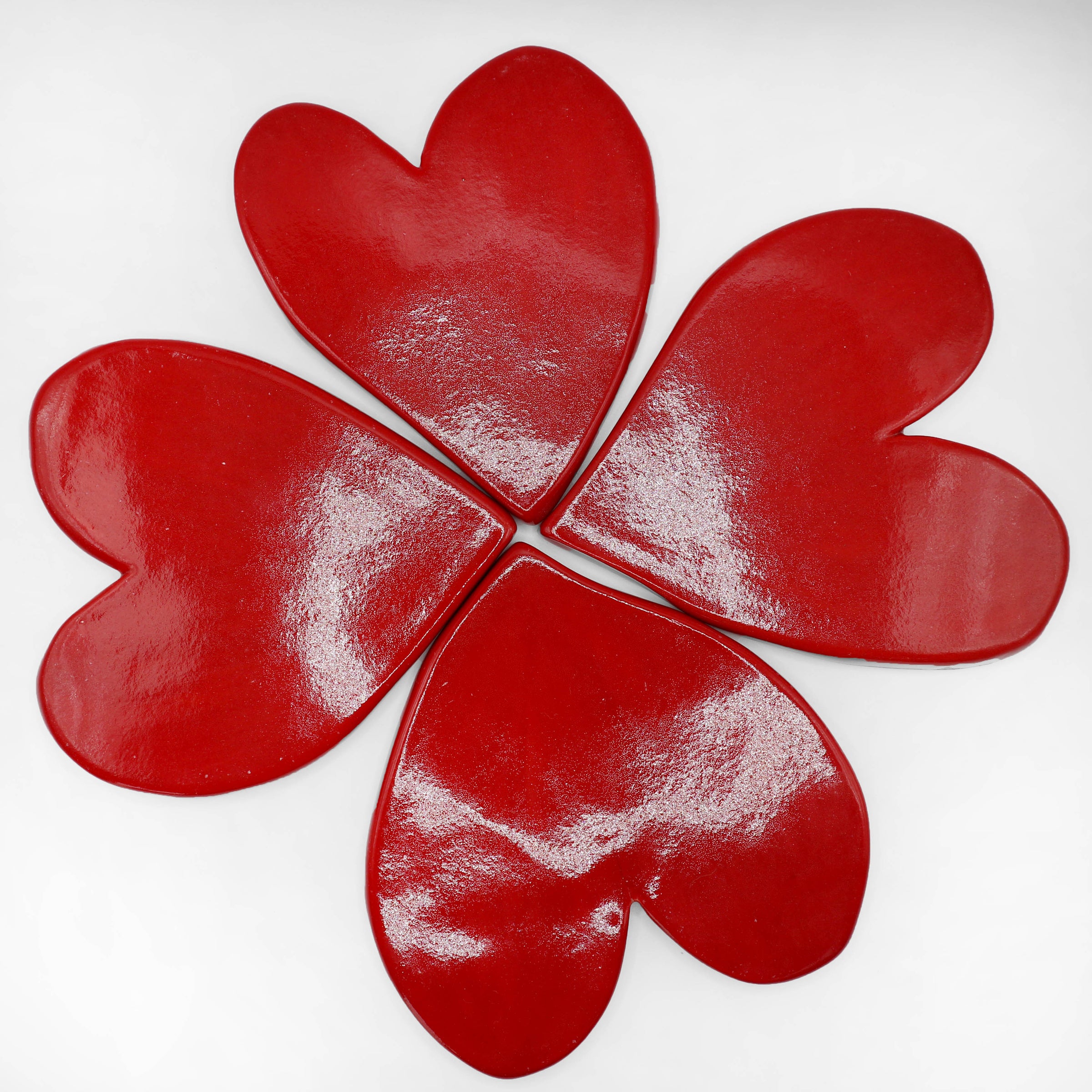FULL OF HEARTS ceramic coasters set of 4 * unique *