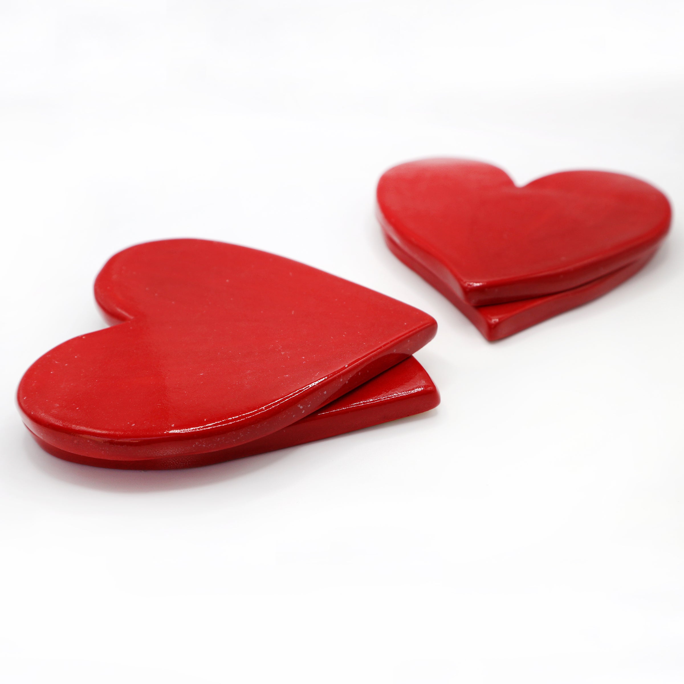 FULL OF HEARTS ceramic coasters set of 4 * unique *