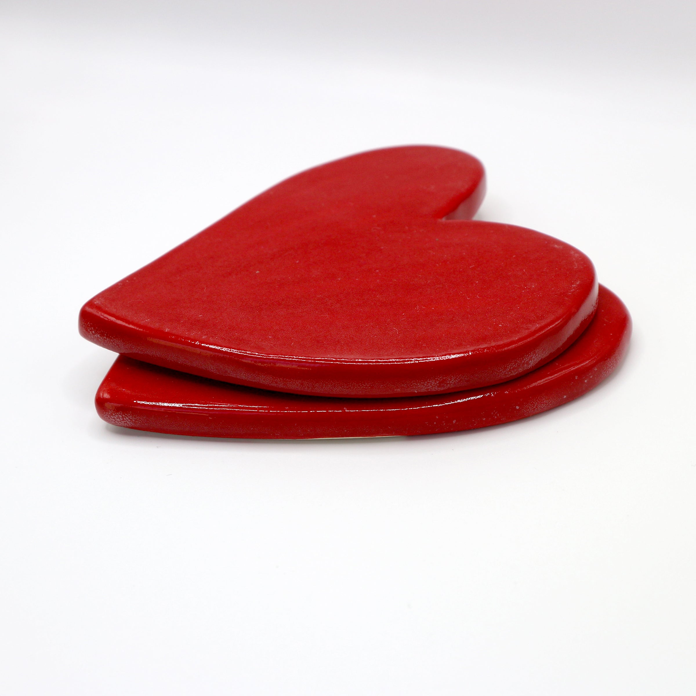FULL OF HEARTS ceramic coasters set of 2 * unique *