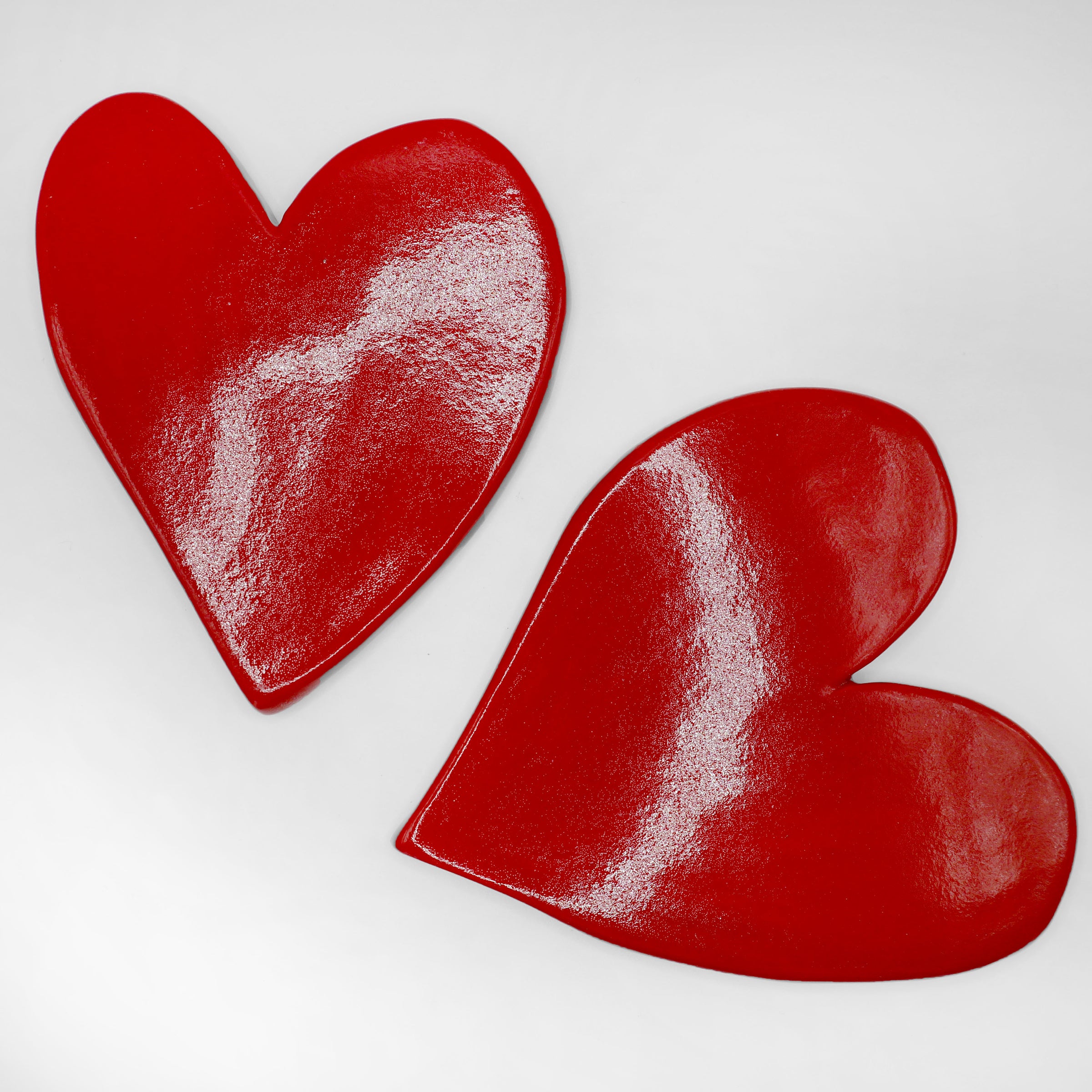 FULL OF HEARTS ceramic coasters set of 2 * unique *