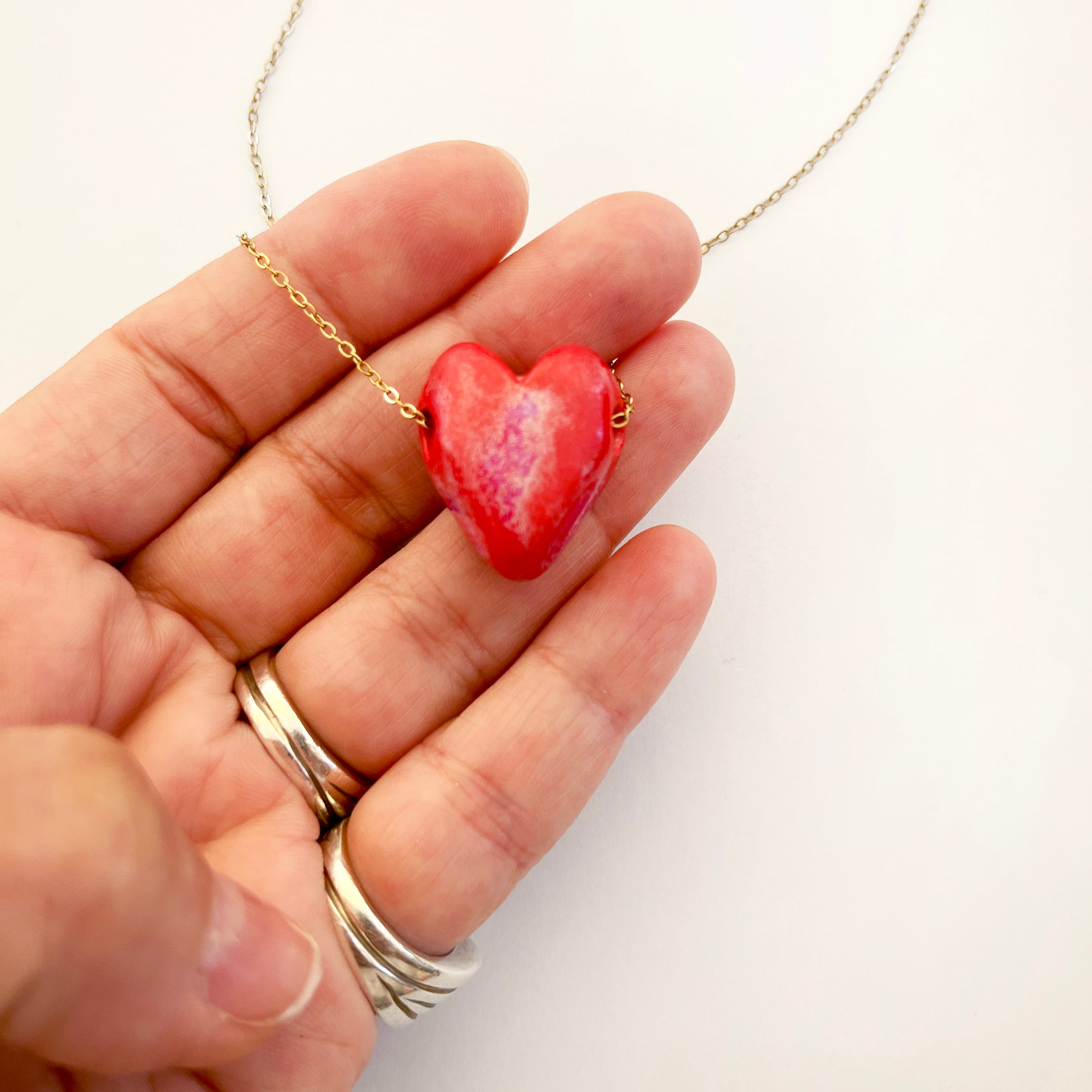 HEART KARAMELA ceramic pendant- colors