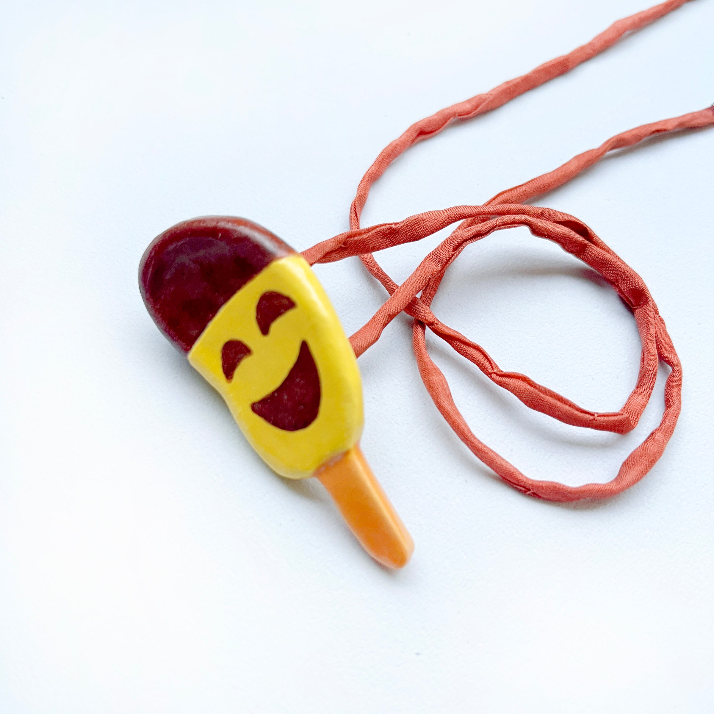 CERAMIC BANANA STICK ICE-CREAM pendant