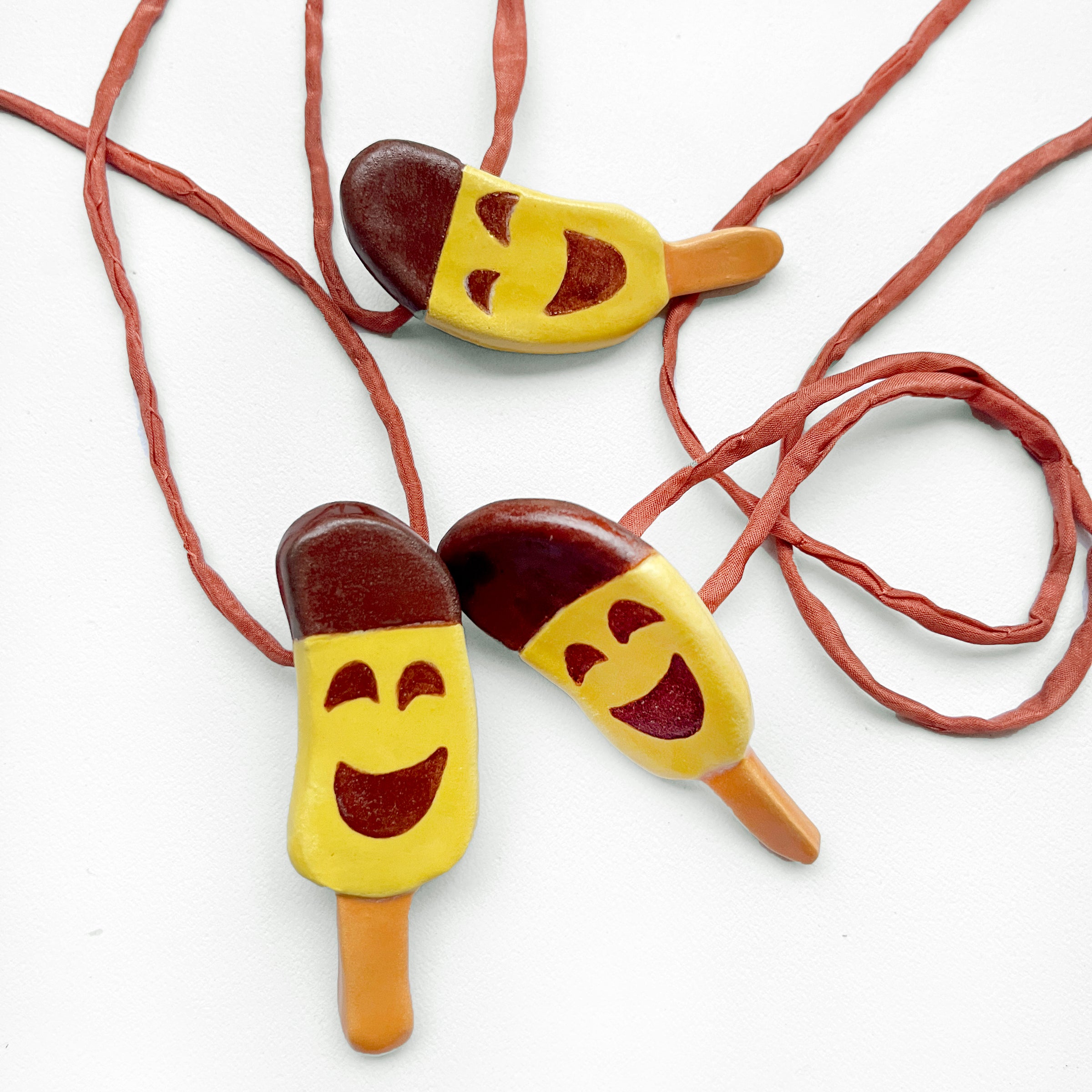 CERAMIC BANANA STICK ICE-CREAM pendant