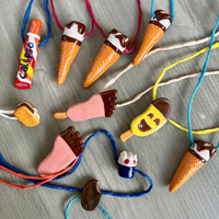 CERAMIC FUNNY FEET ICE-CREAM pendant