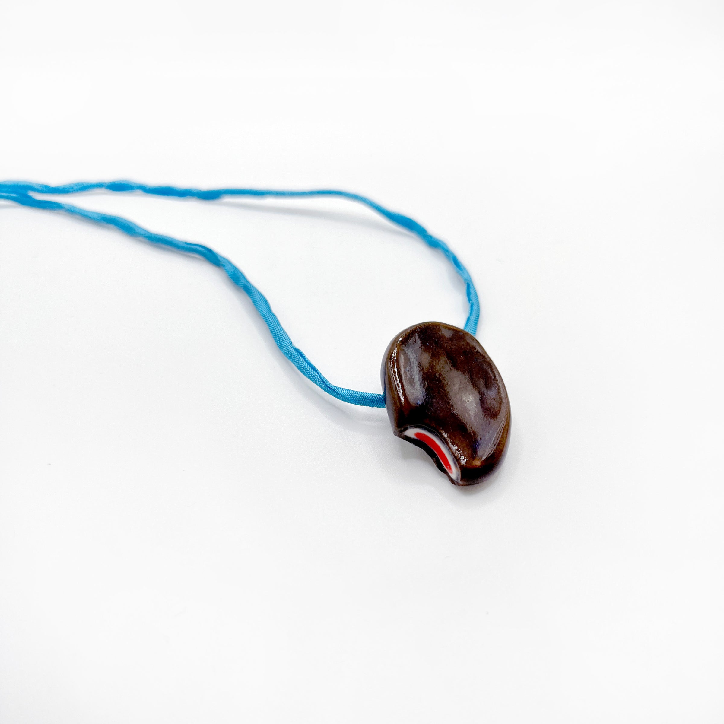 CERAMIC CHOCOLATE ICE CREAM SANDWICH pendant
