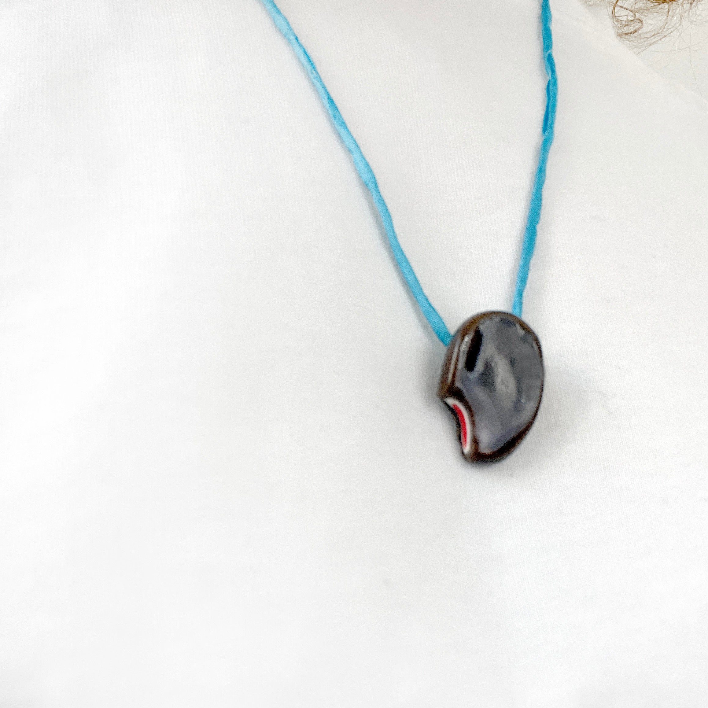 CERAMIC CHOCOLATE ICE CREAM SANDWICH pendant