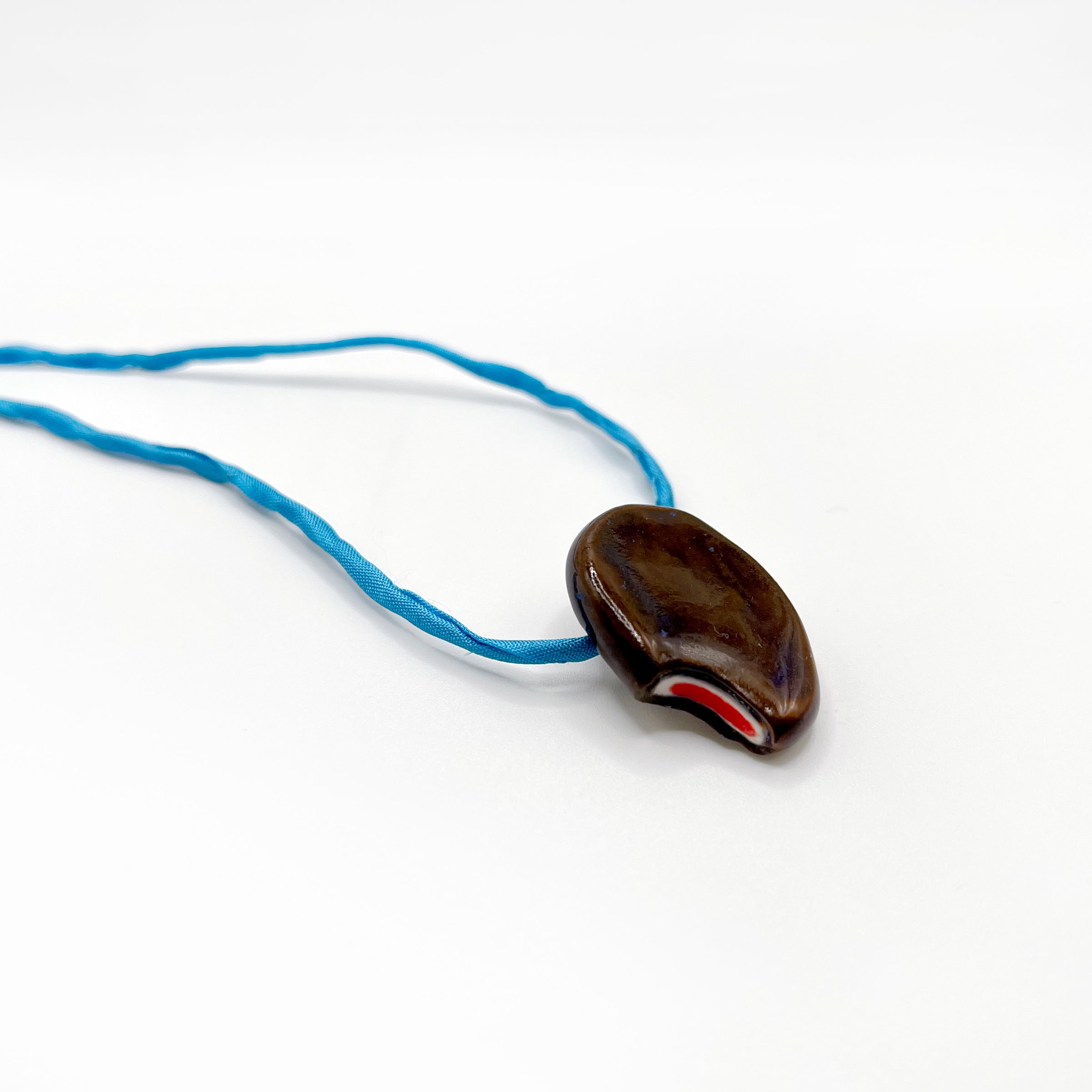 CERAMIC CHOCOLATE ICE CREAM SANDWICH pendant