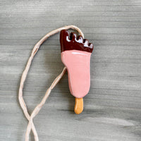 CERAMIC FUNNY FEET ICE-CREAM pendant