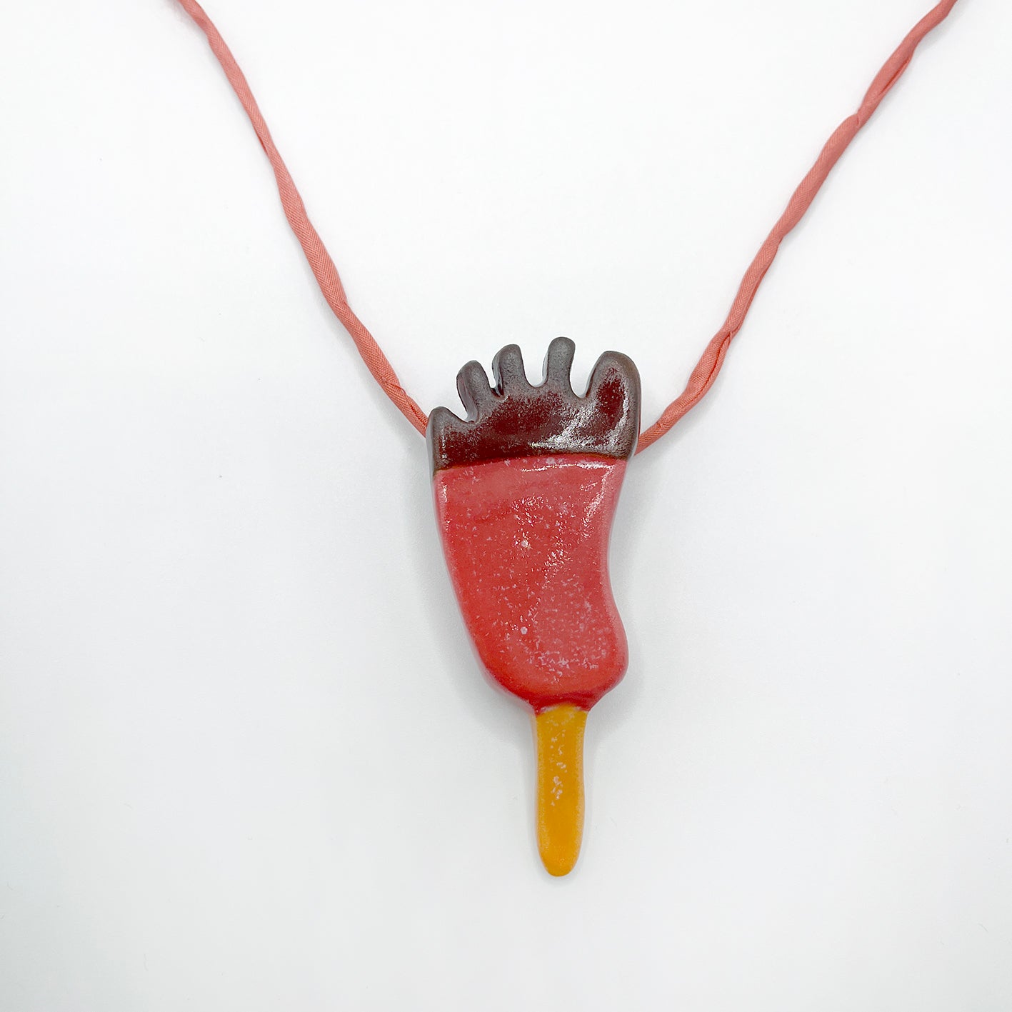 CERAMIC FUNNY FEET ICE-CREAM pendant