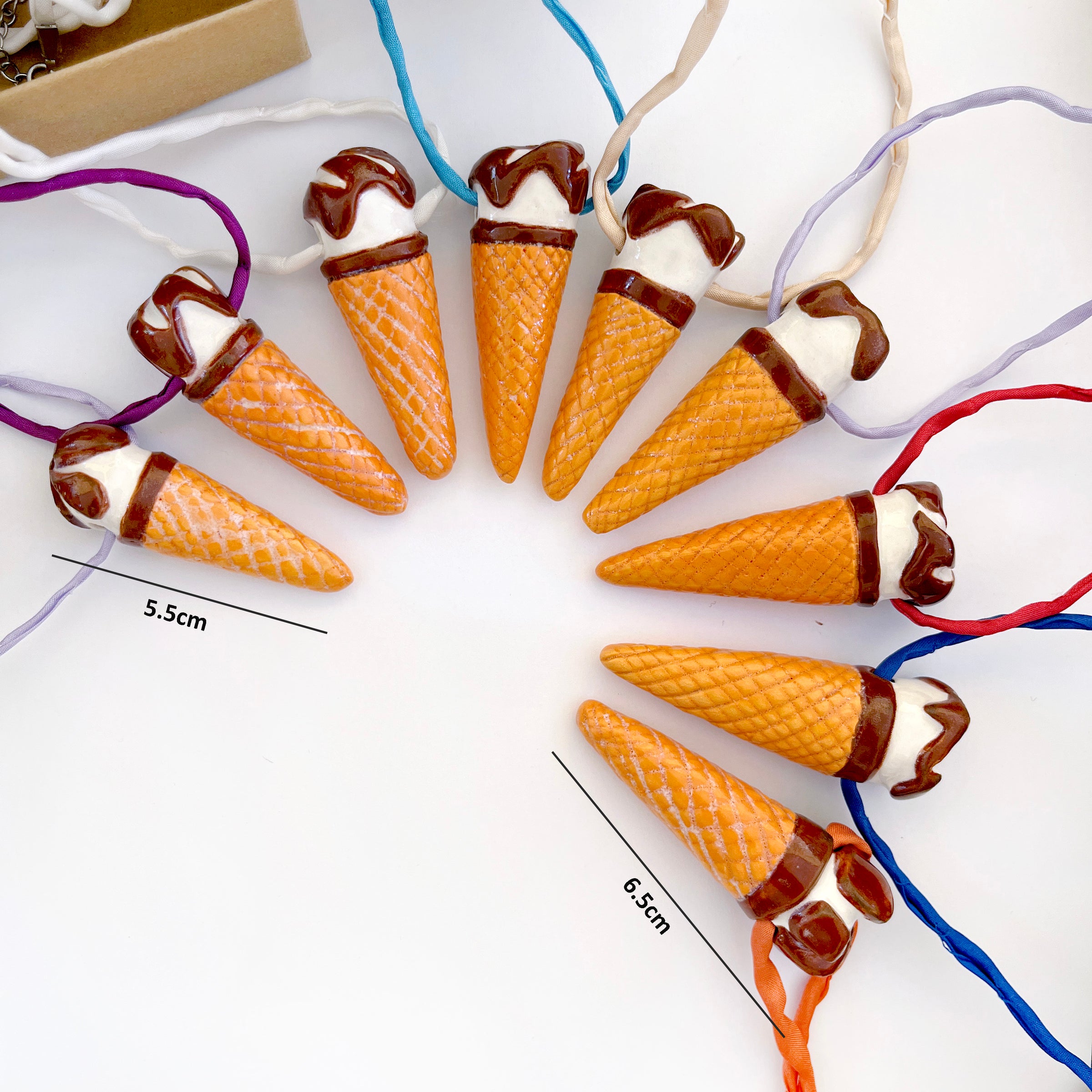 CERAMIC CORNETTO CONE pendant - all