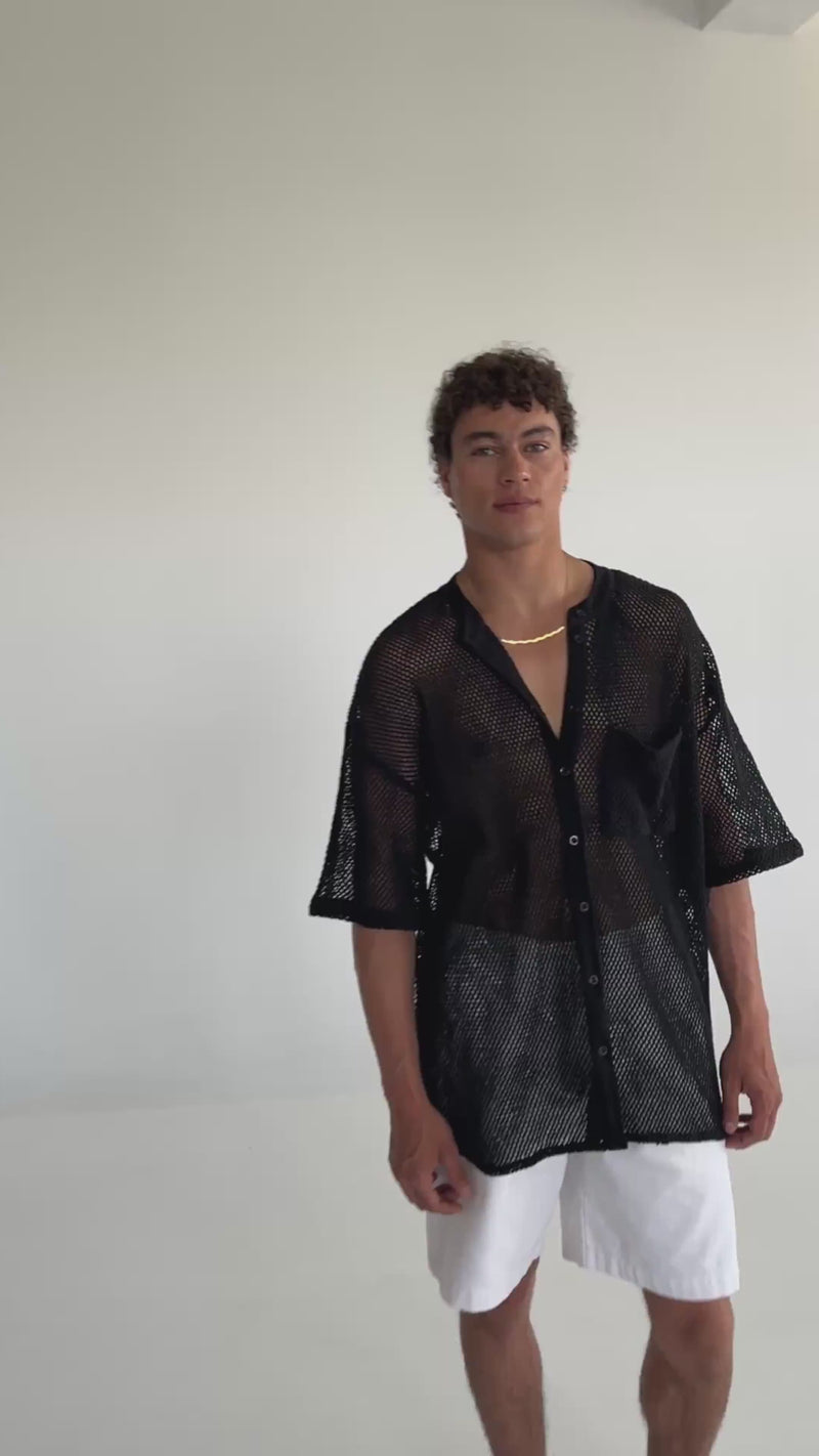NET BLACK mao men shirt