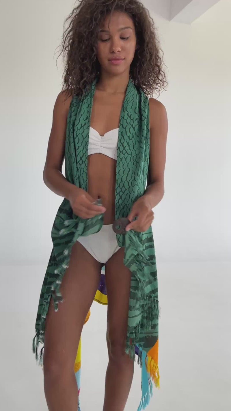 MESSINA pareo vest with coconut button