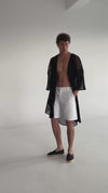 NET BLACK belted kimono