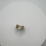 RIB FLAT ring - partly gold plated sterling silver