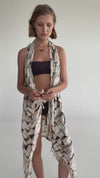 TASSELS pareo vest with coconut button