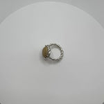 TWIST RING WITH PEBBLE ring - sterling silver - * unique and one of a kind *