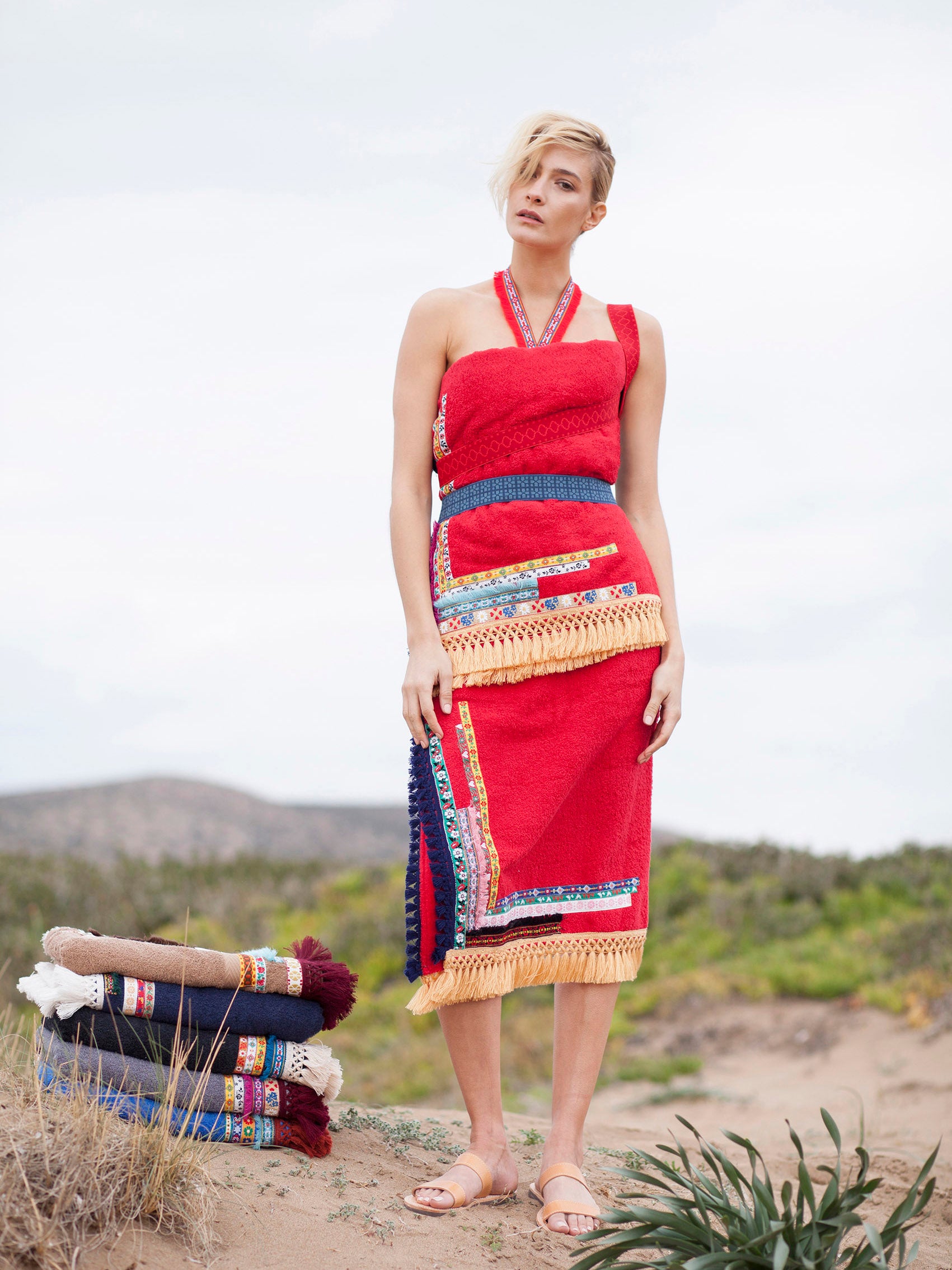 ETHNIC beachtowel - fuchsia