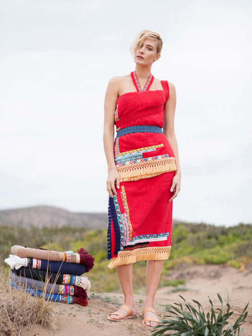 ETHNIC beachtowel - red