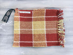 Rug clutch bag in brick color and vichy design