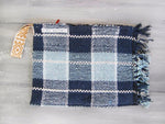 Rug clutch bag in blue color and vichy design