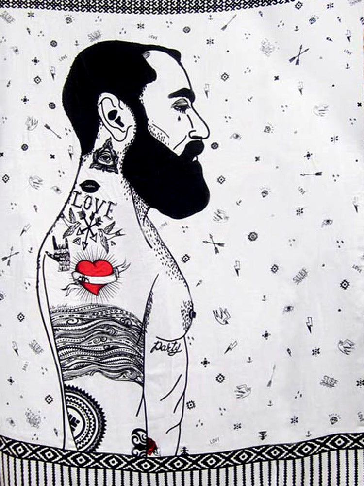 MACHO MAN WHITE pareo sarong