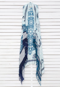 PORCELAIN BLUES pareo vest