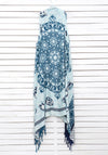 PORCELAIN BLUES pareo vest