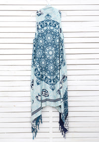 PORCELAIN BLUES pareo vest