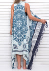PORCELAIN BLUES pareo vest