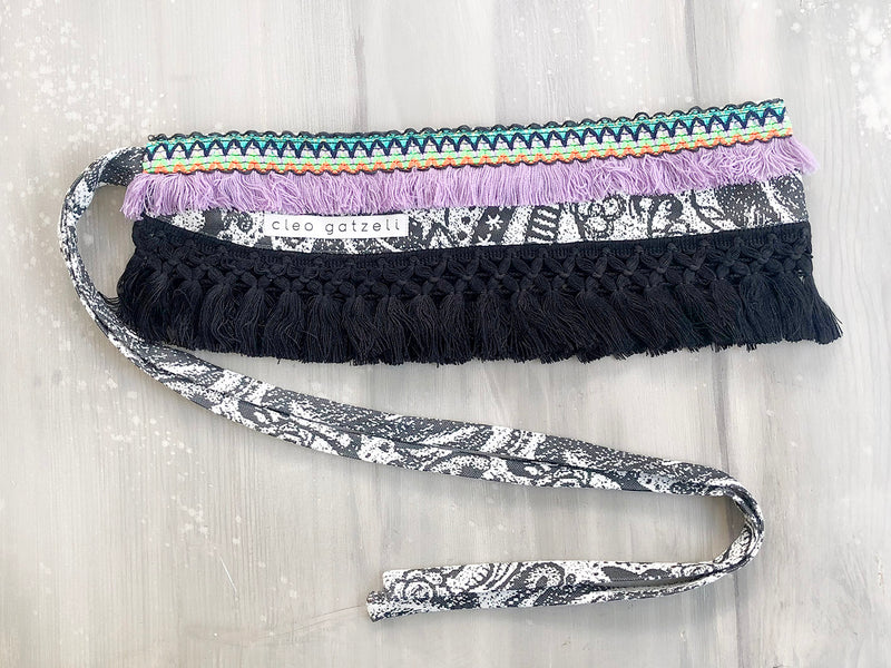 BLACK PAISLEY waist charm belt