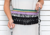 BLACK PAISLEY waist charm belt