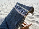 Peshtowel/towel in iron stonewashed color with a fabric belt