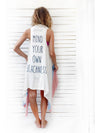 MIND YOUR OWN BEACHNESS duster vest