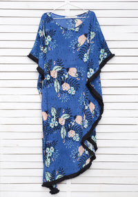 SUMMER BLOSSOM BLUE maxi caftan