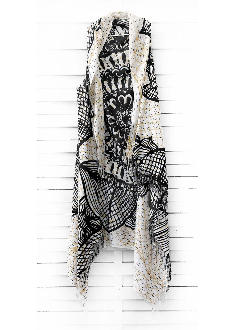 FISHNET MANDALA pareo vest