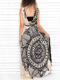 FISHNET MANDALA maxi dress